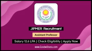 JIPMER Puducherry Recruitment 2025 Apply Now 12 Assistant Professor Position