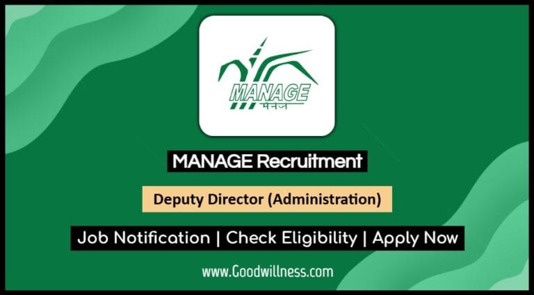 MANAGE Recruitment 2025: Deputy Director (Administration) Vacancy, Apply now