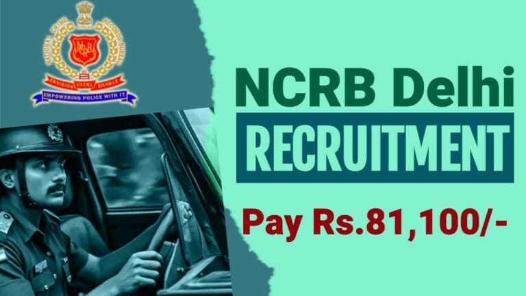 NCRB Delhi Recruitment 2025: Apply Now Head Constable (Driver) Vacancy, Check Notification