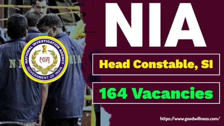 NIA Recruitment 2025: NIA Latest Notification For 164 Head Constable, SI and Other Vacancies