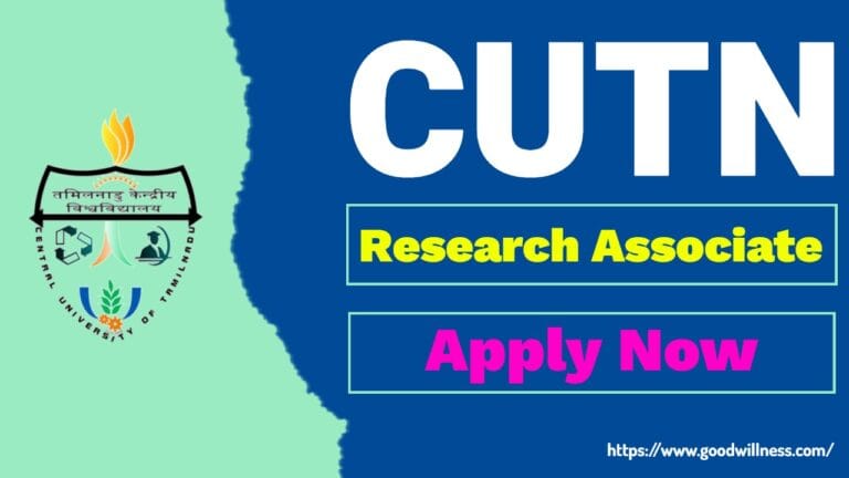Thiruvarur CUTN Recruitment 2024: Apply Now Research Associate Vacancy, Salary Up to 20,000/- PM