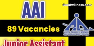 AAI Job Recruitment 2025: Apply Now 89 Junior Assistant (Fire Services) Vacancy