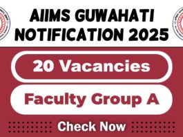 AIIMS Guwahati Job Recruitment 2025: Apply Now 77 Faculty Group A Post