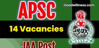 Assam PSC JAA Job Recruitment 2025: Apply Online 14 Junior Administrative Assistant (JAA) Vacancy