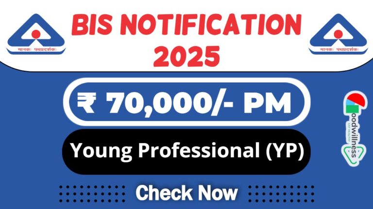 BIS Job Recruitment 2025 | BIS Invites Young Professional (YP) Vacancy, Salary Up to ₹70,000/-