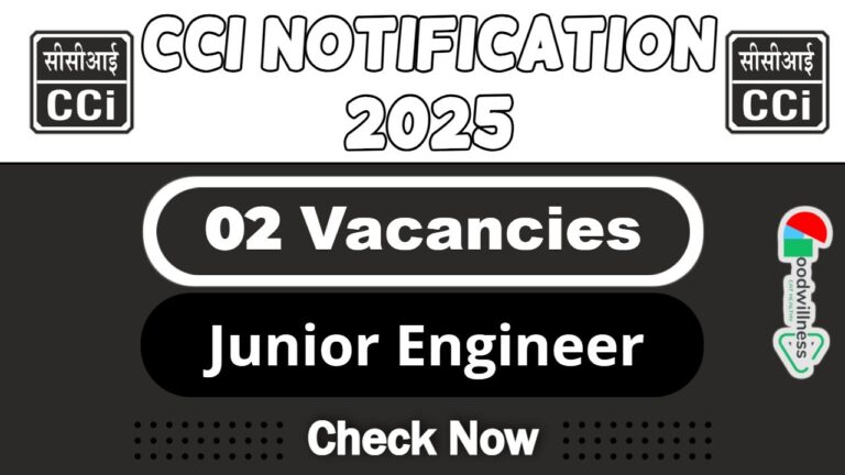 CCI Job Recruitment 2025 | Apply Now Junior Engineer Vacancy