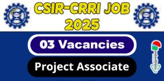 CSIR-CRRI Job Recruitment 2025 | CRRI Invites Project Associate Vacancy