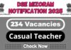 Directorate of Secondary Education Mizoram Job 2025 | DSE Mizoram Invites 234 Casual Teacher Vacancy