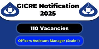 GICRE Job Recruitment 2025: Apply Now 110 Officers (Assistant Manager) Vacancy