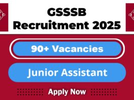 GSSSB Job Recruitment 2025: Apply Now 90+ Junior Inspector and Gujarati Stenographer Post