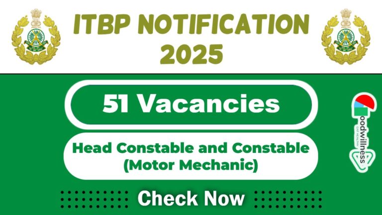 ITBP Job Recruitment 2025: Apply Now 50 Head Constable and Constable (Motor Mechanic) Post