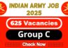Indian Army Group C Recruitment 2025 | Indian Army Invites 625 CORPS OF ELECTRONICS AND MECHANICAL ENGG Vacancy