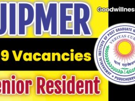 JIPMER Senior Resident Job Recruitment 2025: Apply Now 99 Senior Resident (Non-Academic) Post