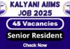 Kalyani AIIMS Job Recruitment 2025 | AIIMS Invites 45 Senior Resident Vacancy, Apply Now