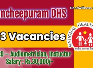 Kancheepuram DHS Job Recruitment 2025: Apply Now NPPCD – Audiometrician, Instuctor Post