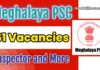 Meghalaya PSC Job Recruitment 2025: Apply Now 61 Inspector, Primary Investigator Post