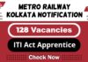 Metro Railway Kolkata Job Recruitment 2025: Apply Now 128 ITI Apprentice Vacancies