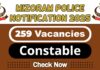 Mizoram Police Job Recruitment 2025 | Mizoram Police Invites 259 Constable (UB, AB, Mechanic) Vacancy