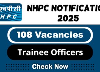 NHPC Job Recruitment 2025: Apply Now 108 Trainee Officers/SMO Vacancy