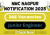 NMC Nagpur Job Recruitment 2025 | Apply Now 245 Junior Engineer & More Vacancy