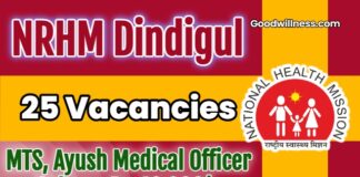 NRHM Dindigul Job Recruitment 2025: Apply Now 25 Multipurpose Worker, Ayush Medical Officer Post