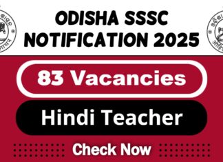 Odisha SSSC Job Recruitment 2025 | OSSSC Invites 83 Hindi Teacher Vacancy