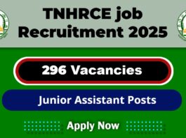 Palani Murugan Temple job Recruitment 2025: 296 Junior Assistant Posts