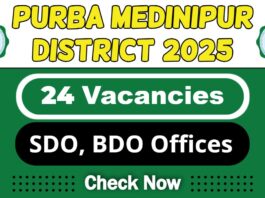 Purba Medinipur District Job Recruitment 2025 | Apply Now SDO Offices, BDO Offices Vacancy