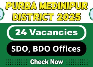 Purba Medinipur District Job Recruitment 2025 | Apply Now SDO Offices, BDO Offices Vacancy