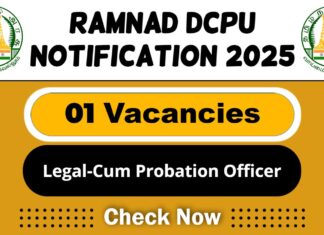Ramanathapuram DCPU Job Recruitment 2025: Probation Officer Vacancy