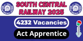 South Central Railway Job Recruitment 2025 | SCR Invites 4232 Act Apprentice Vacancies