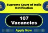 Supreme Court of India Job Recruitment 2025: Apply Now 107 Court Master, Personal Assistant Vacancies