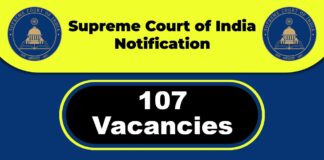 Supreme Court of India Job Recruitment 2025: Apply Now 107 Court Master, Personal Assistant Vacancies