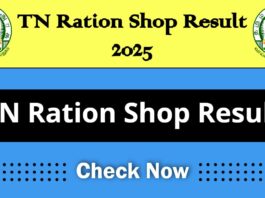 TN Ration Shop Result 2024 2025 for Salesman and Packers Vacancy