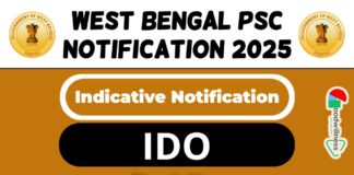 West Bengal PSC IDO Job Recruitment 2025 | Check Indicative Notification Now