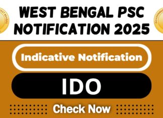West Bengal PSC IDO Job Recruitment 2025 | Check Indicative Notification Now