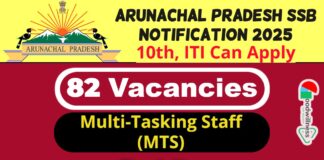 Arunachal Pradesh SSB Recruitment 2025 | APSSB Invites 73 Multi-Tasking Staff (MTS) Vacancy, Apply