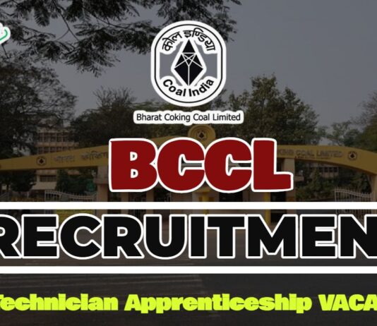 BCCL JOB Recruitment 2025 | BCCL Invites 30 Technician Apprenticeship Vacancy, Apply Now