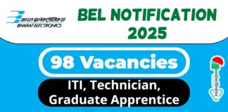 BEL Apprentice Job Recruitment 2025 | BEL Invites 98 ITI, Technician, Graduate Apprentice Vacancy, Apply Now