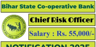 Bihar State Co-operative Bank Job 2025 | BSCB Invites Chief Risk Officer Vacancies, Apply Now