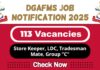 DGAFMS Job Recruitment 2025 | DGAFMS Invites 113 Store Keeper, LDC, Tradesman Mate Group C Post