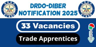 DRDO-DIBER Job Recruitment 2025 | DIBER Invites 33 Technical Trades Apprentice Post, Apply