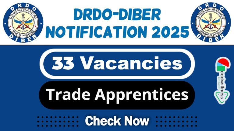 DRDO-DIBER Job Recruitment 2025 | DIBER Invites  33 Technical Trades Apprentice Post, Apply