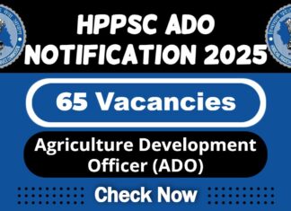 HPPSC ADO Recruitment 2025 | HPPSC Invites 65 AGRICULTURE DEVELOPMENT OFFICER Post