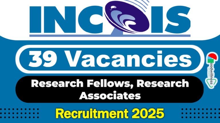 INCOIS RF Recruitment 2025 | 39 Research Fellows & Research Associates Vacancy