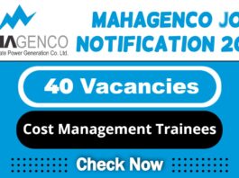 MAHAGENCO Job Recruitment 2025 | MAHAGENCO Invites 40 Cost Management Trainee Post