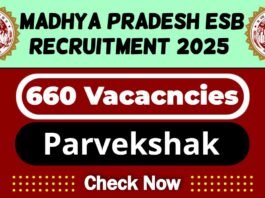 MP Employee Selection Board (MPESB) Job 2025 | MPESB Invites 660 Parvekshak Vacancy, Check Notification