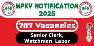 MPKV Rahuri Job Recruitment 2025 | MPKV Invites 787 Clerk, Typist & More Vacancy
