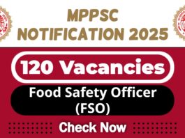 MPPSC FSO Job Recruitment 2025 | MPPSC Invites 120 Food Safety Officer (FSO) Vacancy, Check Eligibility