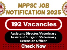 MPPSC Job Recruitment 2025 | MPPSC Invites 192 Assistant Director Vacancy, Apply Now